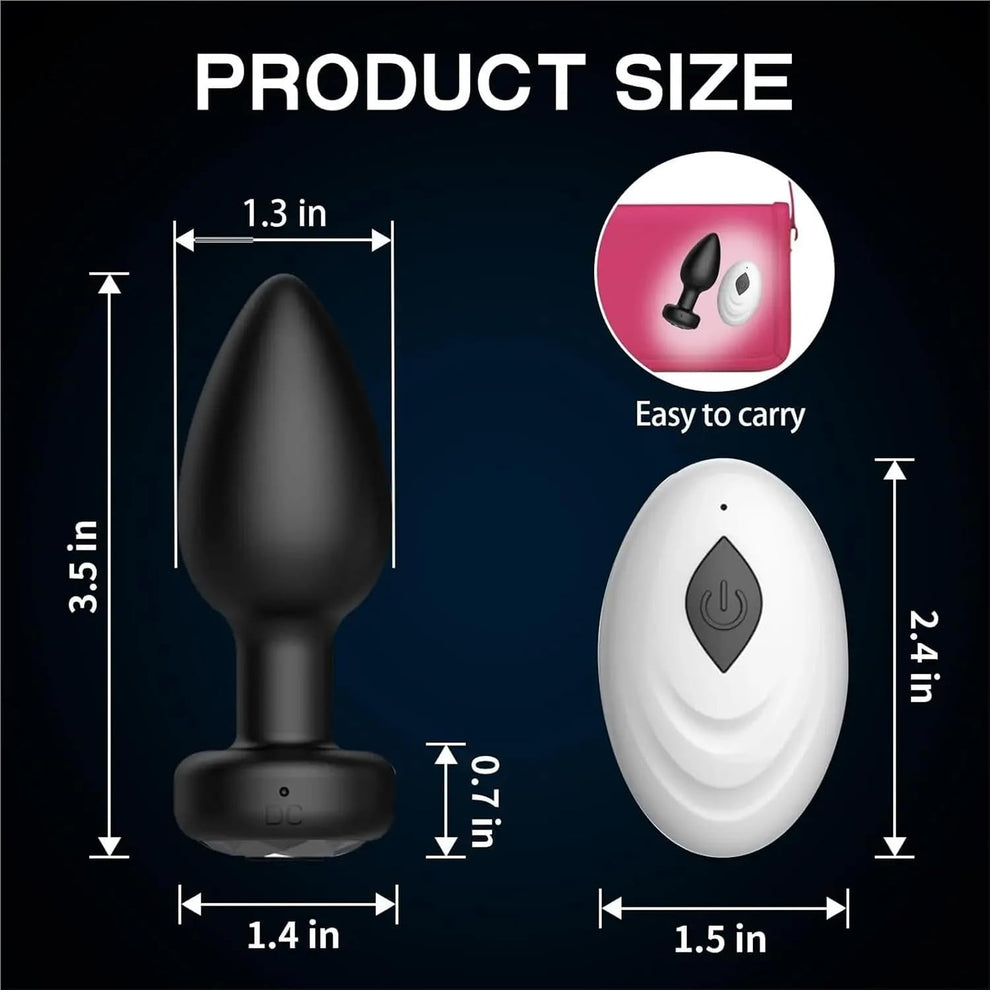 Remote Control Rechargeable Vibrating Butt Plug