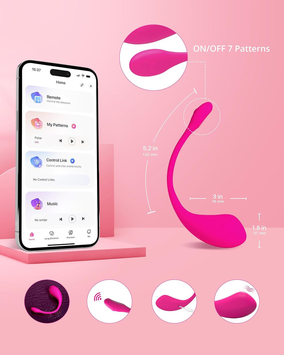 💕 Lush App-Controlled Vibrator Bluetooth Rechargeable G-Spot & Clitoral Vibrator